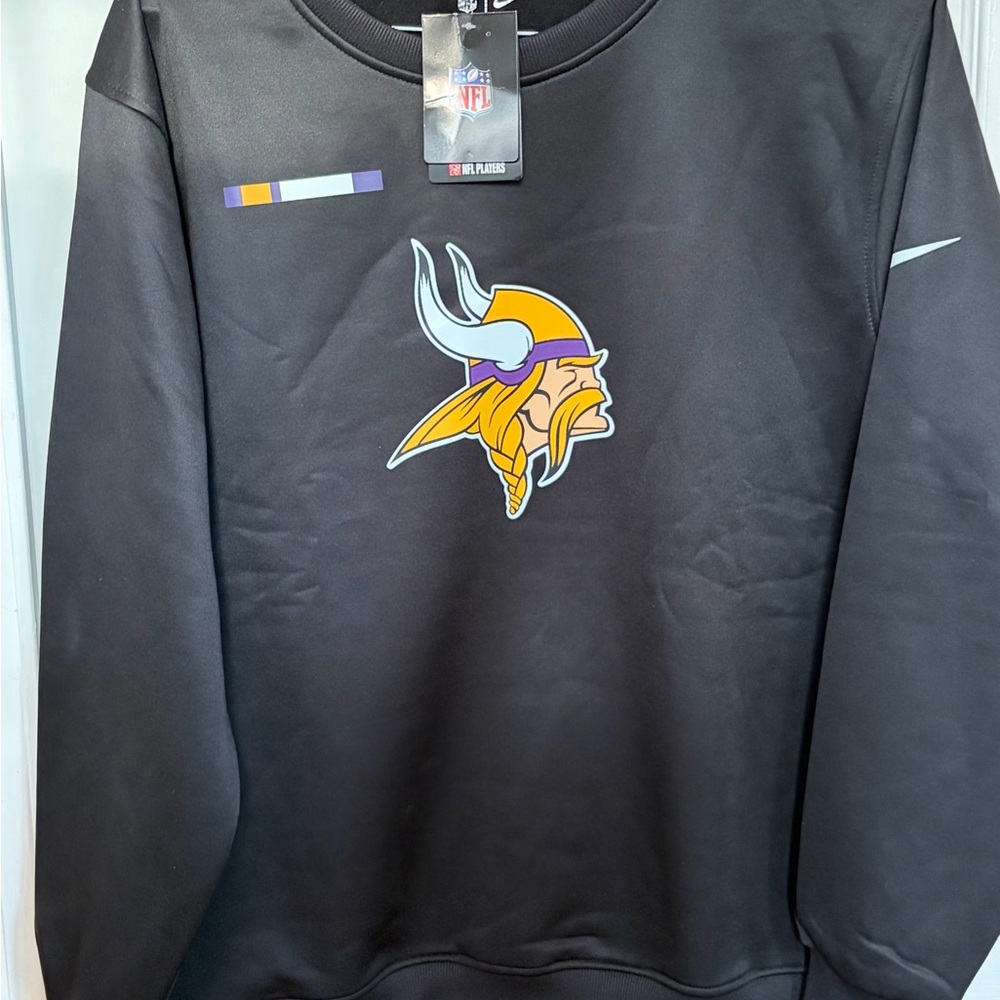 NFL Vikings Black Crewneck Sweater